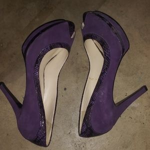 8.5 purple open toed shoes